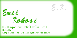 emil kokosi business card